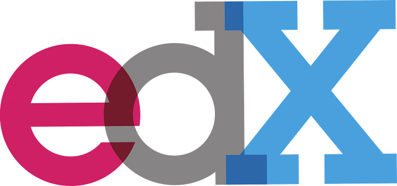 Logo for the online learning platform edX.
